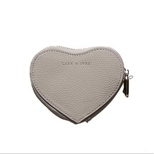 Lark & Ives Gray Heart Shaped Coin Purse